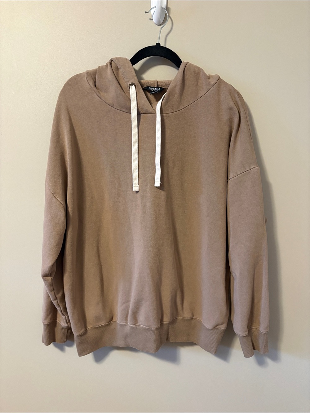 Buffalo David Bitton Taupe Hoodie with White Drawcords
